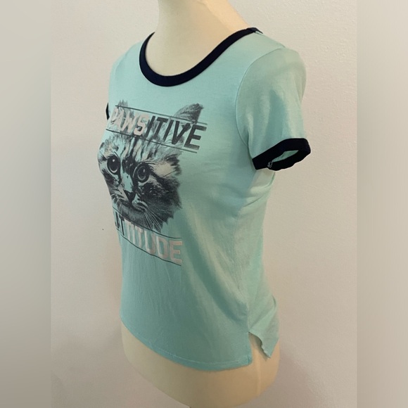 Pawsitive Catitude Short Sleeve Tee by Mudd Size 12 Girls - Picture 4 of 9